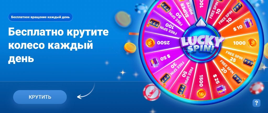 Lucky Spin — бесплатное колесо фортуны каждый день на Мостбет